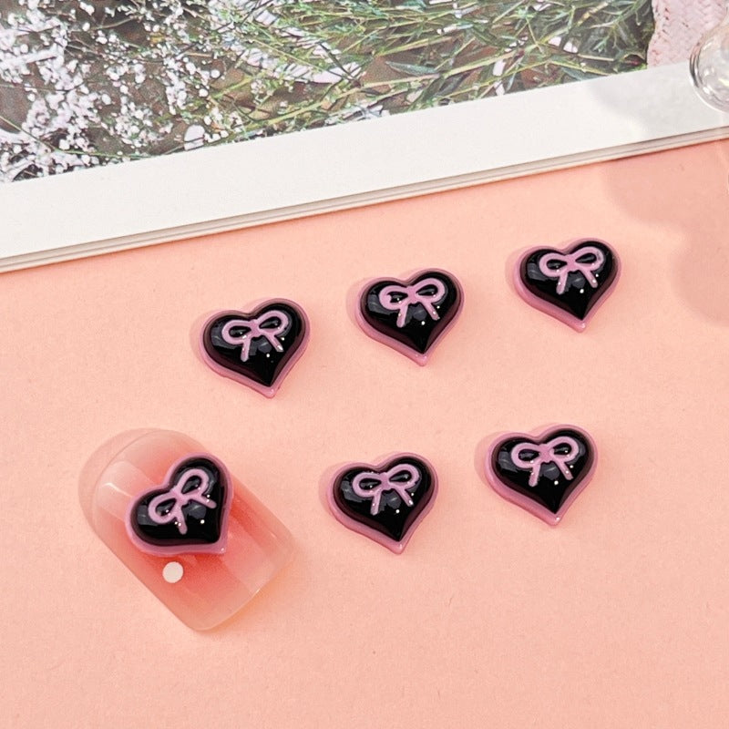 GLOSSY BOW HEARTS