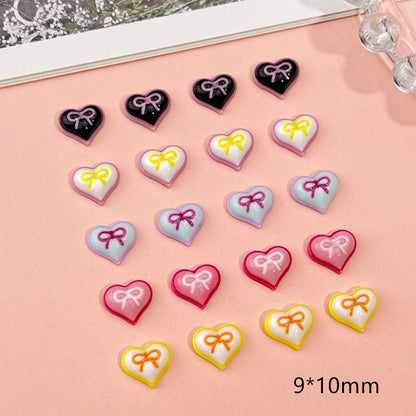 GLOSSY BOW HEARTS